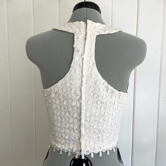 Desiree Hartsock White Guipure Lace Halter Bridal Top Size 6 - Picture 4 of 10